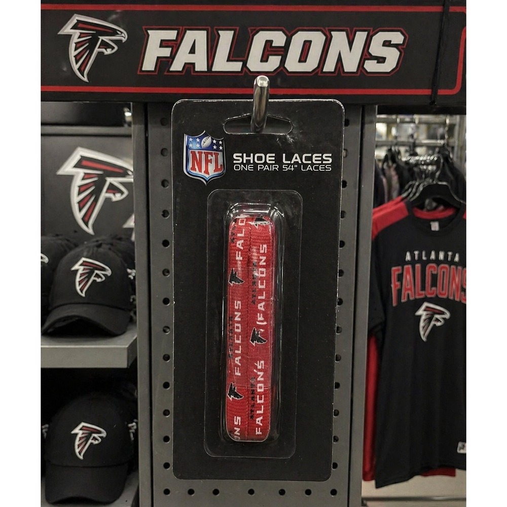 NFL Atlanta Falcons Shoe Laces 54 Inch Red Black Team Logo Print Sneaker Laces